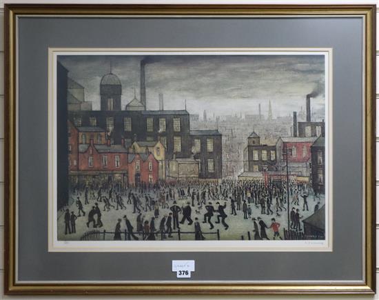 § Lawrence Stephen Lowry (1887-1976) offset lithograph printed in colours, Our Town, 45 x 63cm.